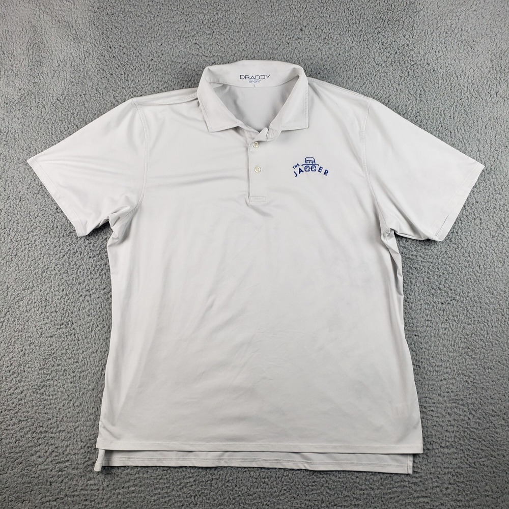 B DRADDY SPORT x THE JAGGER Shirt Mens Large White Golf Polo‎ Wicking